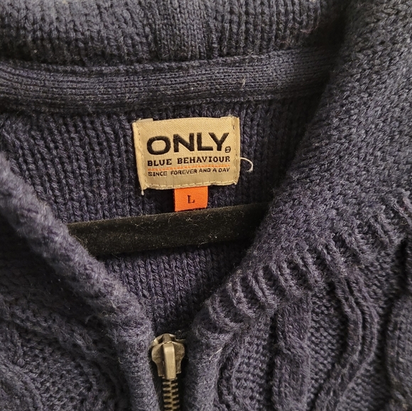 Navy zip-up sweater - Picture 3 of 3